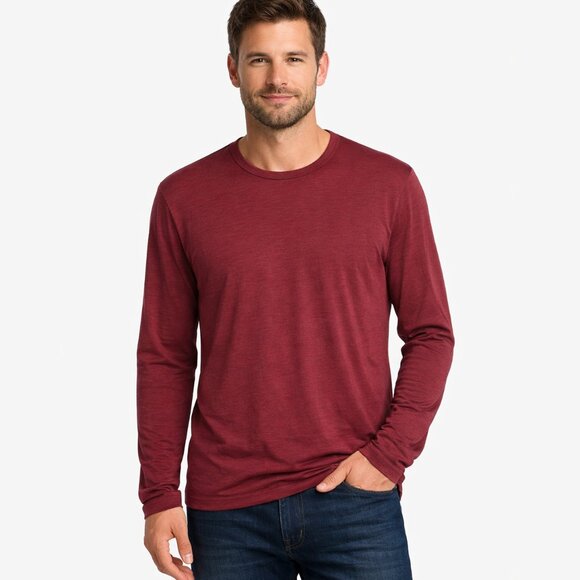 True North Other - TRUE NORTH Merino Wool Blend Base Layer Top Shirt Long Sleeve Red Men's Medium